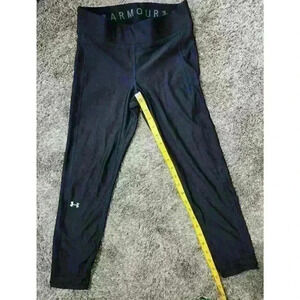 Under‎ Armour Compression Womens Size Medium Leggings HeatGear Black U-Line Gym